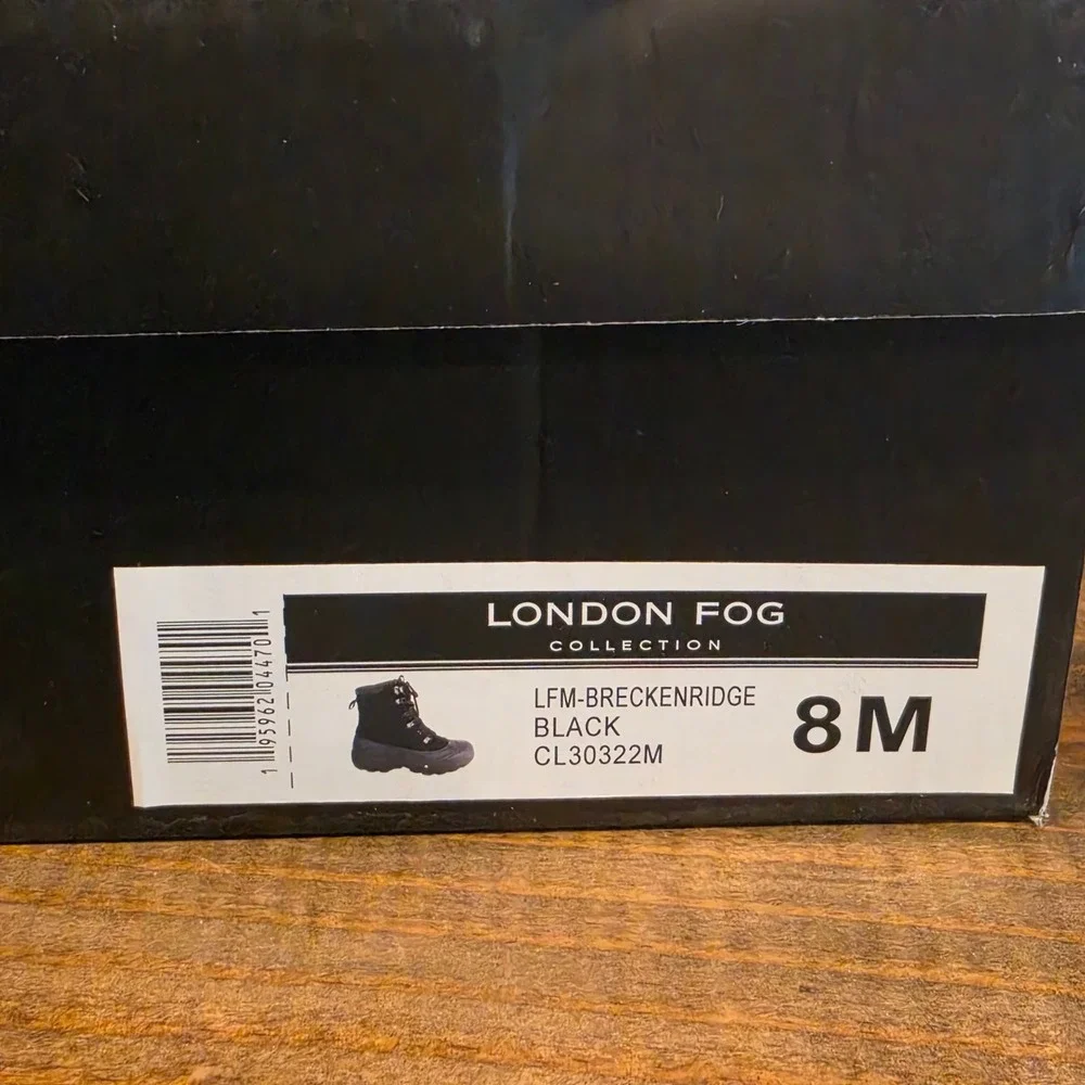 London Fog Mens Breckenridge Winter Boots Black Insulated Waterproof 8M CL30322M